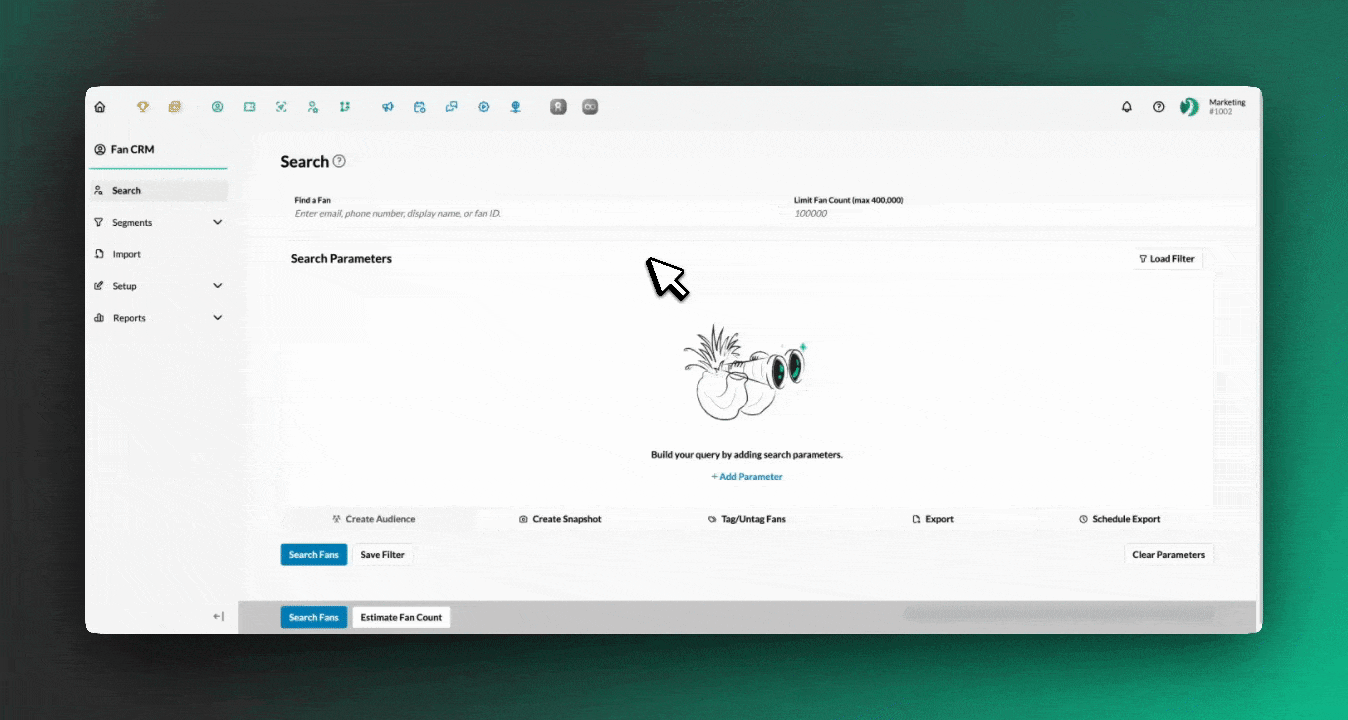 FanCrm search