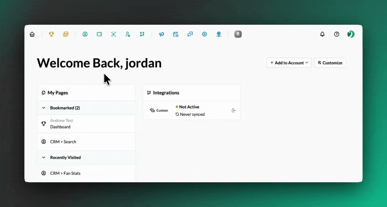 Load Filter FanCRM Search