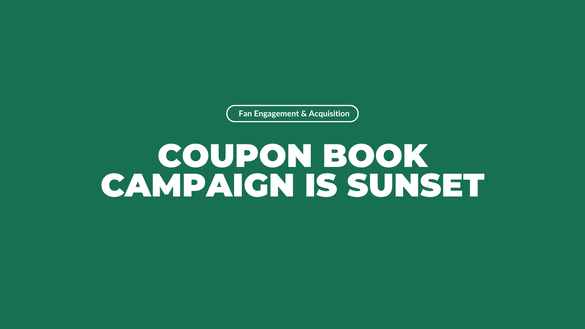 Coupon Book is Retired