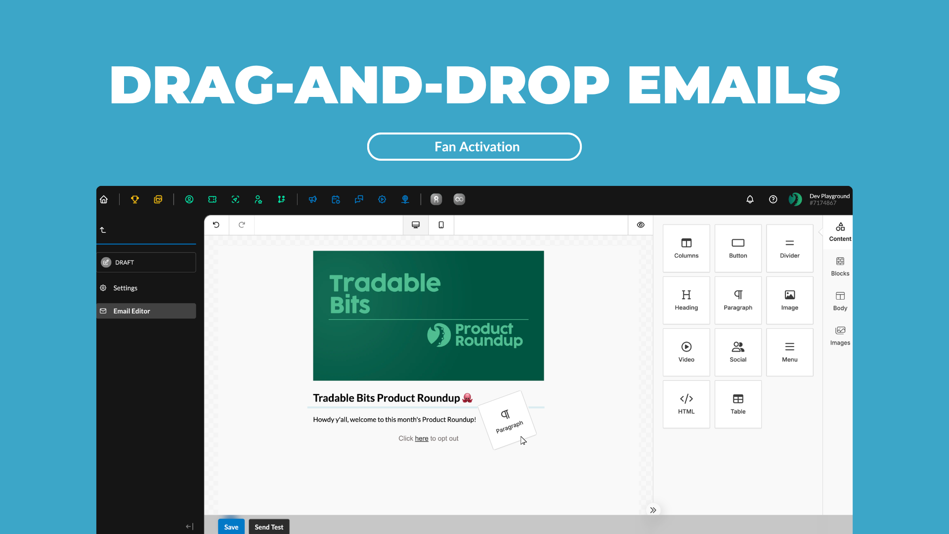 Drag-and-drop emails 