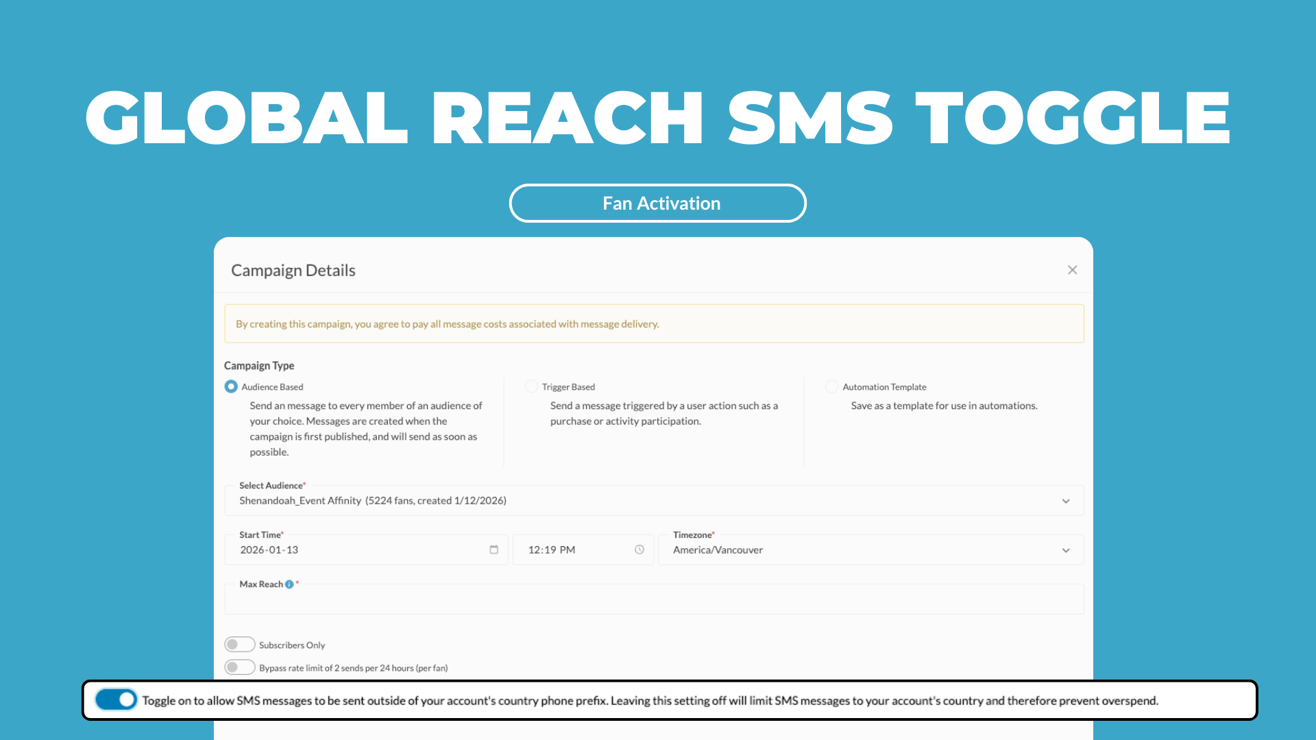 Reach global audiences with SMS planner