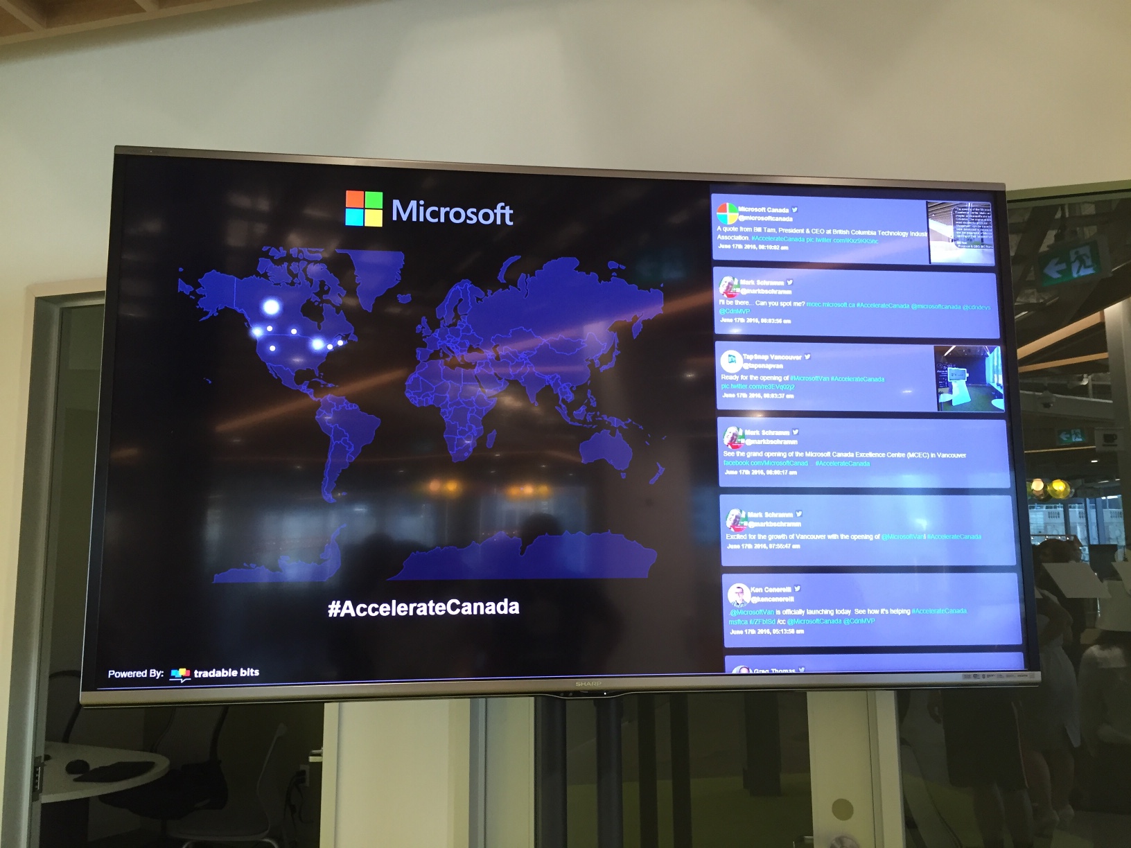 Microsoft Accelerate Canada Social Media Heatmap powered by Tradable Bits Stream